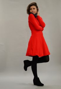 Hoodie Kleid rot