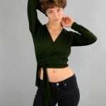 Wickeljacke, Wickelshirt, Yogashirt, Yogajacke Pia in grün