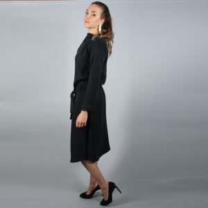 Midi Tencel Kleid in schwarz