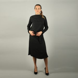 Midi Tencel Kleid in schwarz