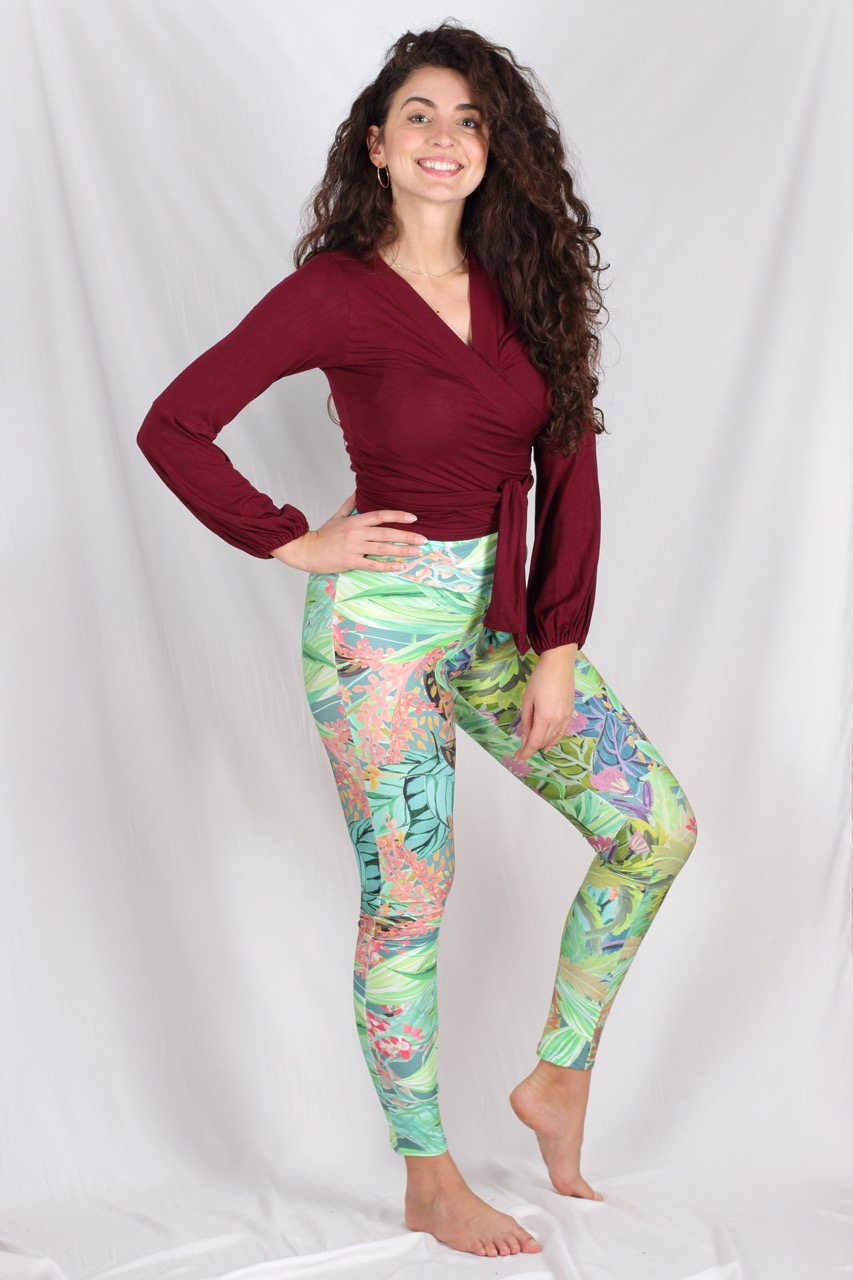 Leggings aus Biobaumwolle, florales Muster