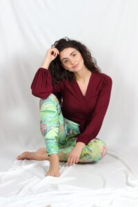 Leggings aus Biobaumwolle, florales Muster