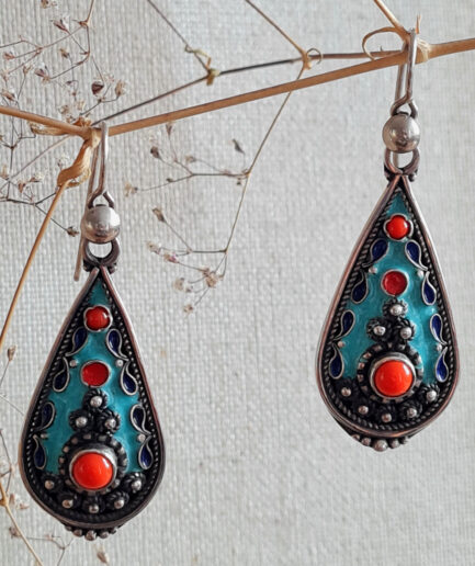 Cloisonné Emaille Ohrringe