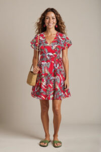 nachhaltige Wickelkleid mit Dschungelprint