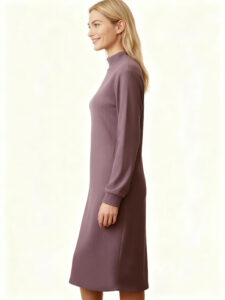 midi-kleid-bio-baumwolle-violett