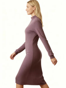midi-kleid-bio-baumwolle-violett