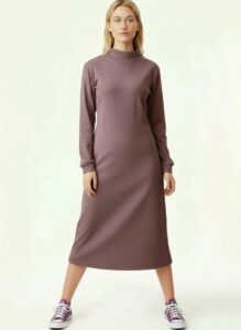 midi-kleid-bio-baumwolle-violett