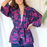 Dhima Kimono Jacke Damen – Handgewebter Ikat Bio-Baumwolle | Pre-Order